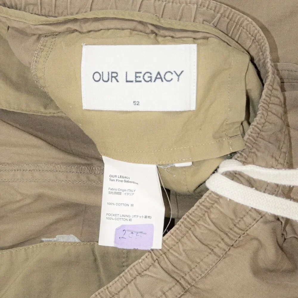 OUR LEGACY Khaki Gabardine Trouser Joggers cotton Size 52